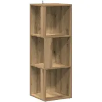 vidaXL Hoekkast 33x33x100 cm bewerkt hout artisanaal eikenkleur