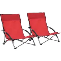 vidaXL Klapstoelen, 2 stuks, rode stof