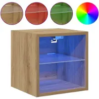vidaXL Tv-wandmeubel met LED-verlichting 30x28,5x30cm artisanaal eiken