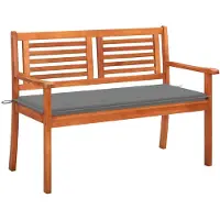 vidaXL Tuinbank voor 2 personen met kussen, 120 cm, massief eucalyptus hout