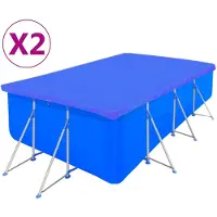 vidaXL Zwembadhoezen 2 st rechthoekig 90 g/m² 400x207 cm PE