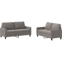 vidaXL 2-delige Loungeset met kussens stof taupe