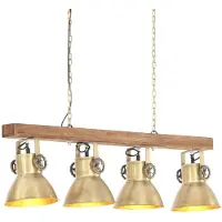 vidaXL Wandlamp, industriële stijl, messing, E27, mangohout