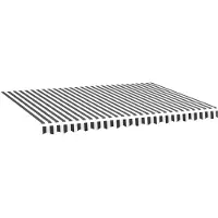 vidaXL Vervangingsdoek voor luifel 400x300 cm polyester antracietkleurig en wit