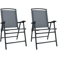 vidaXL Tuinstoelen inklapbaar 2 st textileen grijs
