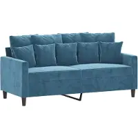 vidaXL Tweezitsbank 140 cm fluweel blauw