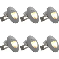 vidaXL LED-buitenwandlampen 6 st 2 W rond zilverkleurig