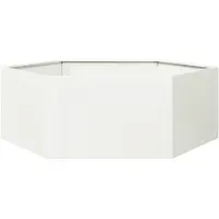 vidaXL Plantenbak zeshoek 138x120x45 cm staal wit