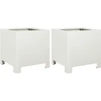 vidaXL Plantenbakken 2 st 30x30x30 cm staal wit