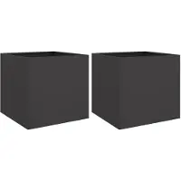vidaXL Plantenbakken 2 st 42x40x39 cm staal zwart