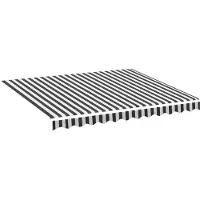 vidaXL Vervangingsdoek voor luifel 300x250 cm antracietkleurig en wit