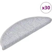 vidaXL Trapmatten 30 st 56x17x3 cm lichtgrijs halfrond