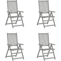 vidaXL Tuinstoelen 4 st verstelbaar massief acaciahout grijs