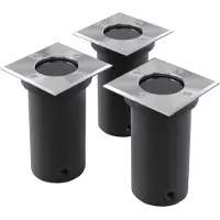 vidaXL Buitenverlichting, bodemlampen, 3 stuks, vierkant