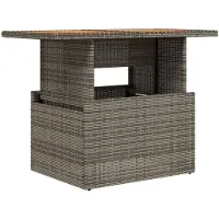vidaXL Tuintafel 100x55x73 cm poly rattan en acaciahout grijs