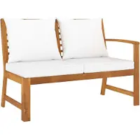 vidaXL Tuinbank met crèmekleurig kussen 114,5 cm massief acaciahout