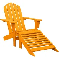 vidaXL Adirondack-tuinstoel met voetsteun, massief grenenhout, oranje