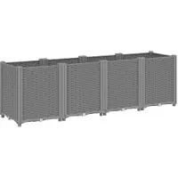 vidaXL Plantenbak 160x40x53 cm polypropeen lichtgrijs
