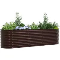 vidaXL Verhoogde plantenbak, bruin, 320 x 80 x 81 cm, staal