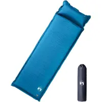 vidaXL Kampeermatras met kussen zelfopblazend 1-persoons turquoise