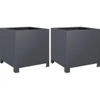 vidaXL Plantenbakken 2 st 40x40x40 cm staal antracietkleurig