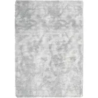 vidaXL Hoogpolig vloerkleed NAVARRA 120x170 cm polyester lichtgrijs