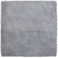 vidaXL Hoogpolig vloerkleed NAVARRA 120x120 cm polyester zilvergrijs