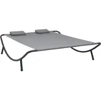 vidaXL Loungebed stof antraciet
