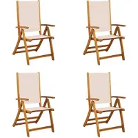 vidaXL Tuinstoelen inklapbaar 4 st massief acaciahout en textileen
