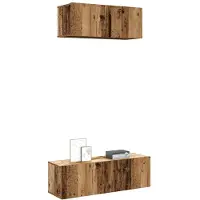 vidaXL 2-delig Tv-meubelset wandmontage bewerkt hout oud houtkleurig