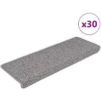 vidaXL Trapmatten zelfklevend Sisal-Look 30 st 65x21x4cm zilverkleurig