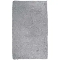 vidaXL Hoogpolig vloerkleed NAVARRA 80x150 cm polyester zilvergrijs