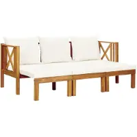 vidaXL Tuinbank 3-zits met kussens 179 cm massief acaciahout