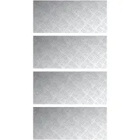 vidaXL Trap Tread 4 st 90 x 40 cm Zilver Aluminium Rechthoekig
