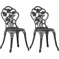 vidaXL Bistrostoelen 2 st gietaluminium bronskleurig