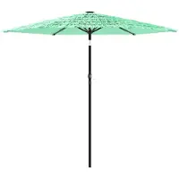 vidaXL Parasol met stalen paal 223x223x213 cm groen