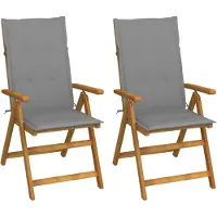 vidaXL Inklapbare stoelen 2 st verstelbaar met kussens