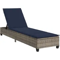vidaXL Ligstoel met kussens grijs 55x200x25,5cm polyrotan