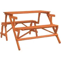 vidaXL Picknicktafel met banken 2-in-1 ombouwbaar massief vurenhout