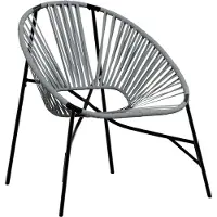 vidaXL Tuinstoel Egg poly rattan zwart en lichtgrijs