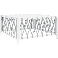 vidaXL Tuintafel 70x70x34 cm geweven stof wit