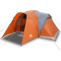 vidaXL Koepeltent 6-persoons waterdicht grijs en oranje