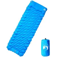 vidaXL Kampeermatras met kussen zelfopblazend 1-persoons blauw