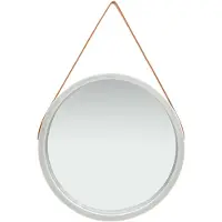 vidaXL Wandspiegel met band 60 cm zilverkleurig