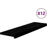 vidaXL Traptreden 12 st 90x30x2 cm massief eikenhout bruin-zwart