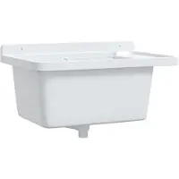vidaXL Gootsteen wandgemonteerd 60x40x28 cm hars wit