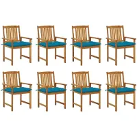 vidaXL Tuinstoelen met kussens, 8 stuks, massief acaciahout