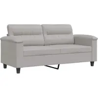 vidaXL Tweezitsbank 140 cm microvezelstof lichtgrijs