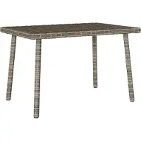 vidaXL Tuin salontafel rechthoekig 60x40x37 cm poly rattan grijs