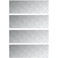 vidaXL Trapmatten 4 st 90 x 30 cm Zilver Aluminium Rechthoekig